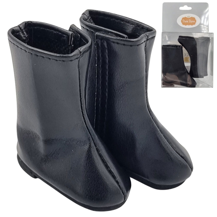 Oryginalne buty Paola Reina dla lalki 32 cm Amigas 63209 czarne kozaczki zapinane na rzep