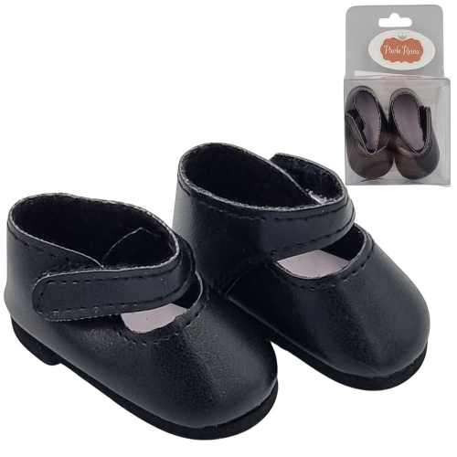 Oryginalne buty Paola Reina dla lalki 32 cm Amigas 63601 czarne z paseczkiem zapinane na rzep