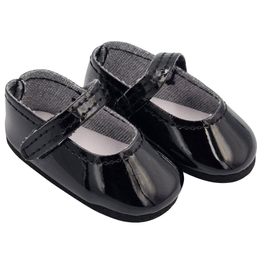 Oryginalne buty Paola Reina dla lalki 32 cm Amigas 63227 czarne lakierowane z paseczkiem zapinane na rzep