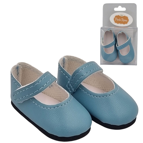 Oryginalne buty Paola Reina dla lalki 32 cm Amigas 63233 kolor niebieski light blue, z paseczkiem, zapinane na rzep