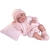 Lalka Hiszpańska 34 cm Antonio Juan 70364 Baby Toneta, bobas, elastyczny tułów, miękki brzuszek, w ciele stelaż, który pozwala na zmianę pozycji, w ubranku, smoczek, poduszka