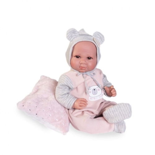 Lalka Hiszpańska 42 cm Antonio Juan 33017 Luca bobas miękki brzuszek, imitacja łez w kącikach oczu, w ubranku, poduszka
