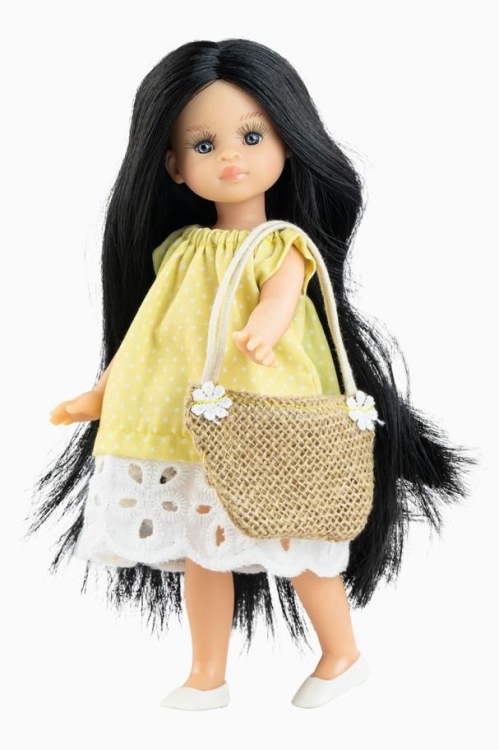 Oryginalne ubranko Paola Reina dla lalki 21 cm Mini Amigas 52135, sukienka, majteczki, torebka