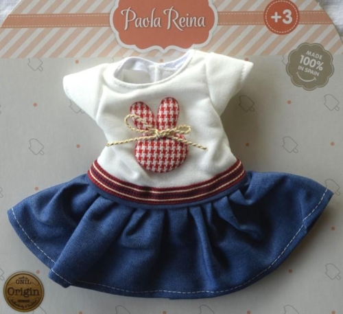 Oryginalne ubranko Paola Reina dla lalki 32 cm Amigas 54684, sukienka, majteczki