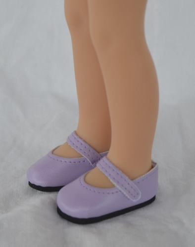Oryginalne buty Paola Reina dla lalki 32 cm Amigas 63607 jasnofioletowe z paseczkiem zapinane na rzep