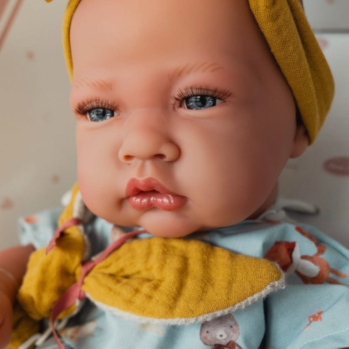 Lalka Hiszpańska 42 cm Antonio Juan 50396 Alexa, bobas cały z winylu, dziewczynka, ubranko, torebka na drobiazgi dla dziewczynki