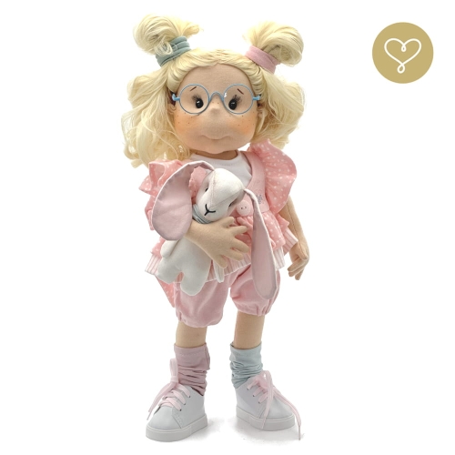 Lalka 38 cm Lullu Dolls Blanka w ubranku, maskotka Zajączek, 3 warianty wyboru, na zdjęciu wariant 3 kolekcjonerski