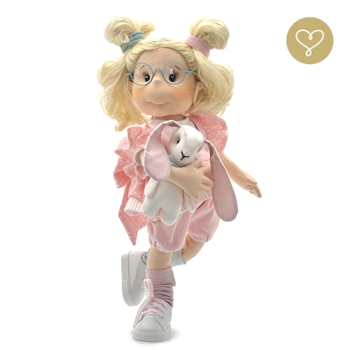 Lalka 38 cm Lullu Dolls Blanka w ubranku, maskotka Zajączek, 3 warianty wyboru, na zdjęciu wariant 3 kolekcjonerski