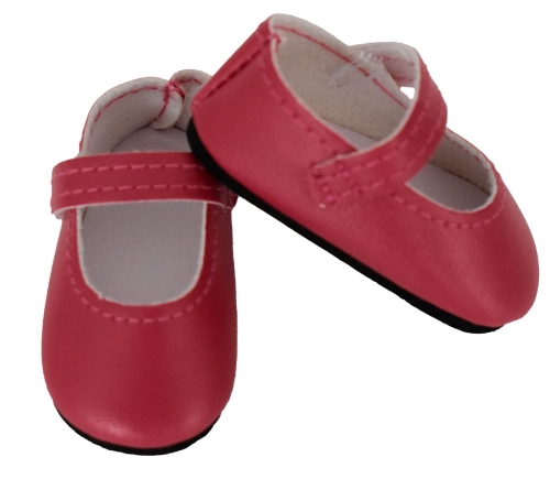 Oryginalne buty Paola Reina dla lalki 32 cm Amigas 63608 ciemnoróżowe z paseczkiem zapinane na rzep
