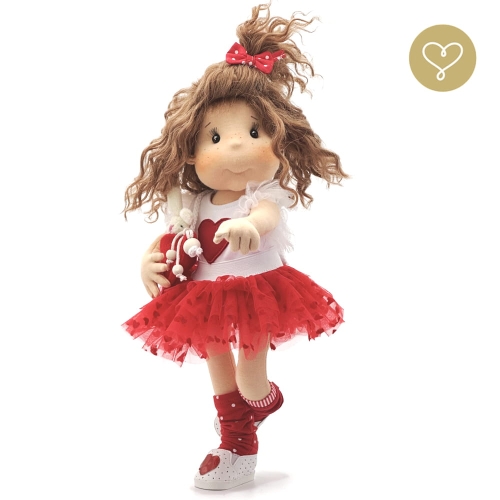 Lalka 38 cm Lullu Dolls Maminka w ubranku, torebka w kształcie serduszka, maskotka Króliczek, 3 warianty wyboru, na zdjęciu wariant 3 kolekcjonerski