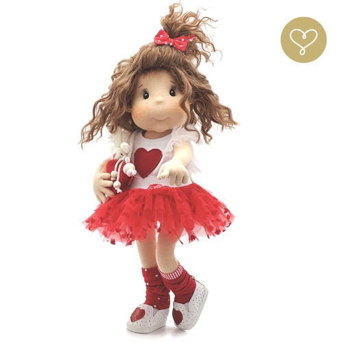 Lalka 38 cm Lullu Dolls Maminka w ubranku, torebka w kształcie serduszka, maskotka Króliczek, 3 warianty wyboru, na zdjęciu wariant 3 kolekcjonerski