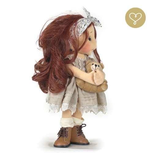 Lalka 38 cm Lullu Dolls Dezi w ubranku, maskotka Misio, 3 warianty wyboru, na zdjęciu wariant 1 podstawowy