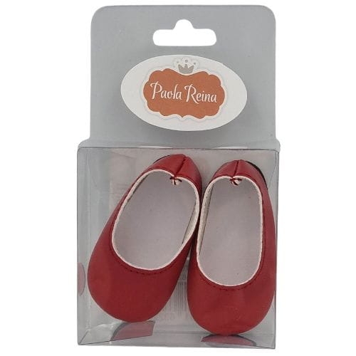 Oryginalne buty Paola Reina dla lalki 32 cm Amigas 63228 ciemnoczerwone pantofelki